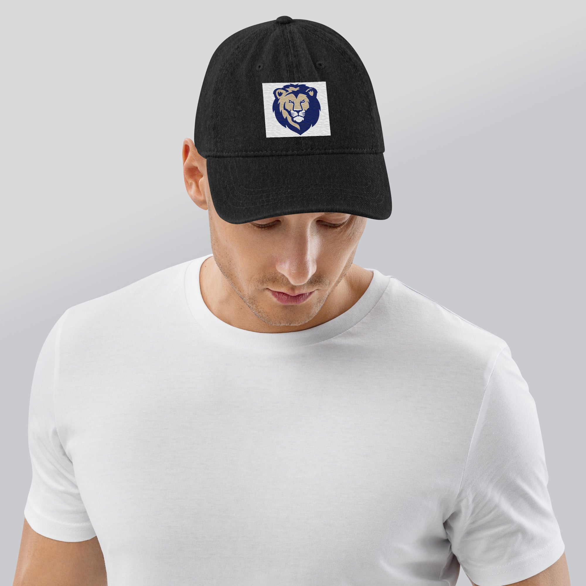 Trendy LionsLincoln Denim Hat – Classic Adjustable Cap with Vintage Wash, Embroidered Logo, Perfect for Casual Outings