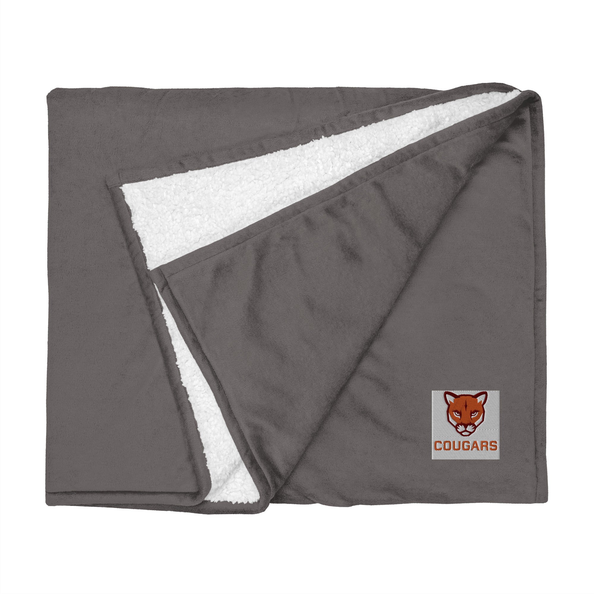 Cougars Premium Sherpa Blanket – Ultra-Soft, Cozy Fleece Throw, Perfect for Warmth & Comfort, Stylish Cougar Design for Home & Travel (Grey)