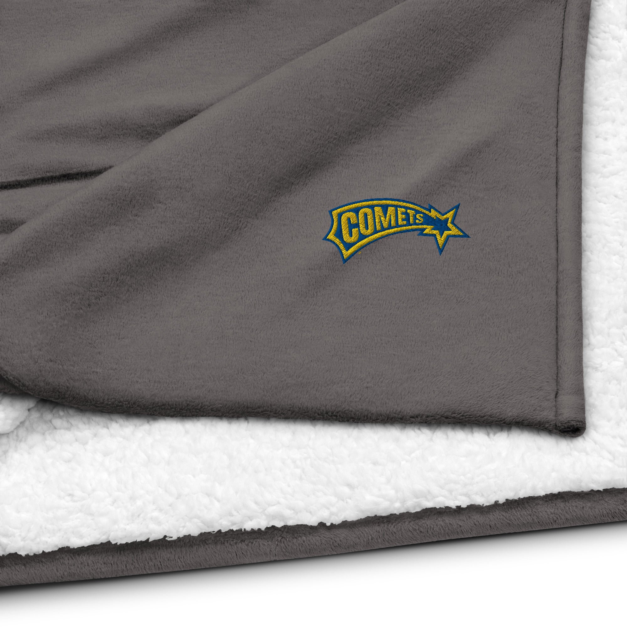 Comets Premium Sherpa Blanket – Ultra-Soft, Cozy Fleece Throw with Comet Design, Perfect for Home & Travel (Grey)