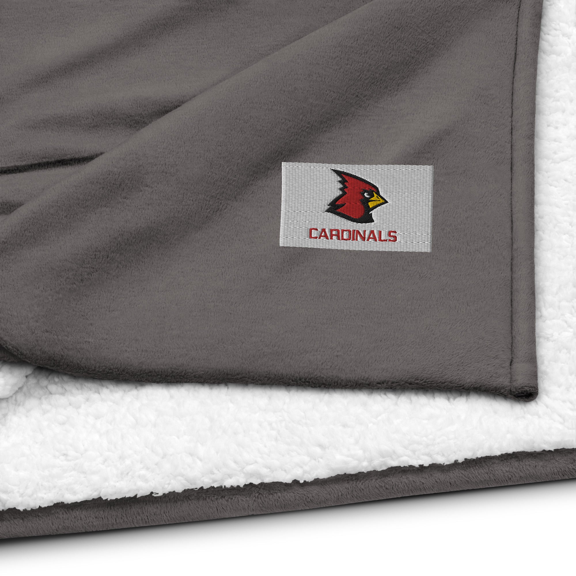 Cardinals Premium Sherpa Blanket – Ultra-Soft Plush Fleece, Cozy & Warm, Perfect for Home, Travel, & Game Days (Grey)