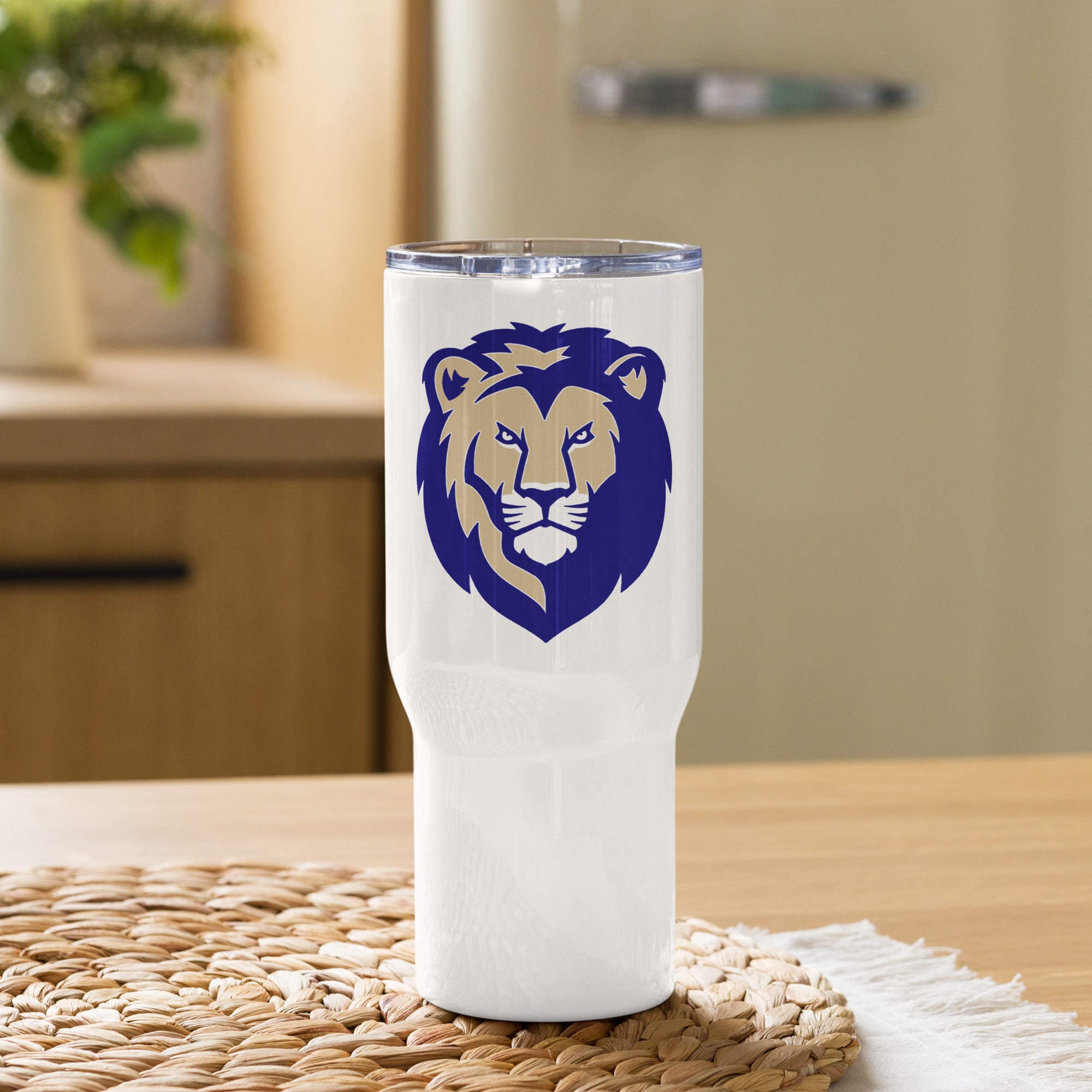 Insulated LionsLincoln Travel Mug with Handle – Durable Stainless Steel, Double-Wall Design, Perfect for Gym, Sports, Coffee & Refreshments