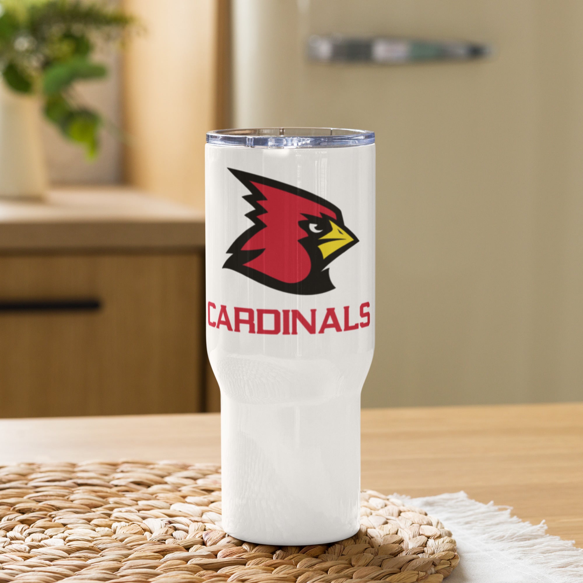 Insulated Cardinals Travel Mug with Handle