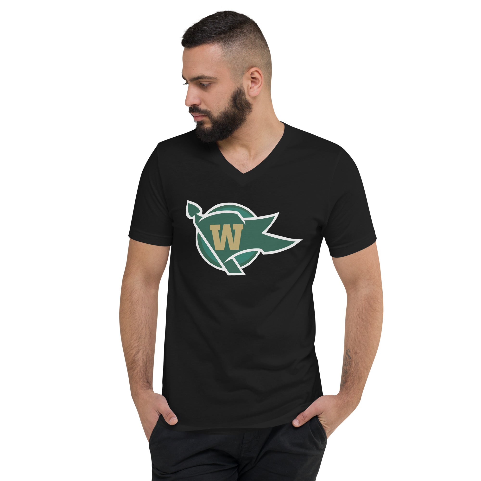 Warriors Unisex Short Sleeve V-Neck T-Shirt – Lightweight, Breathable Fabric, Trendy Design for Casual Outings, Perfect for Gym & Sports