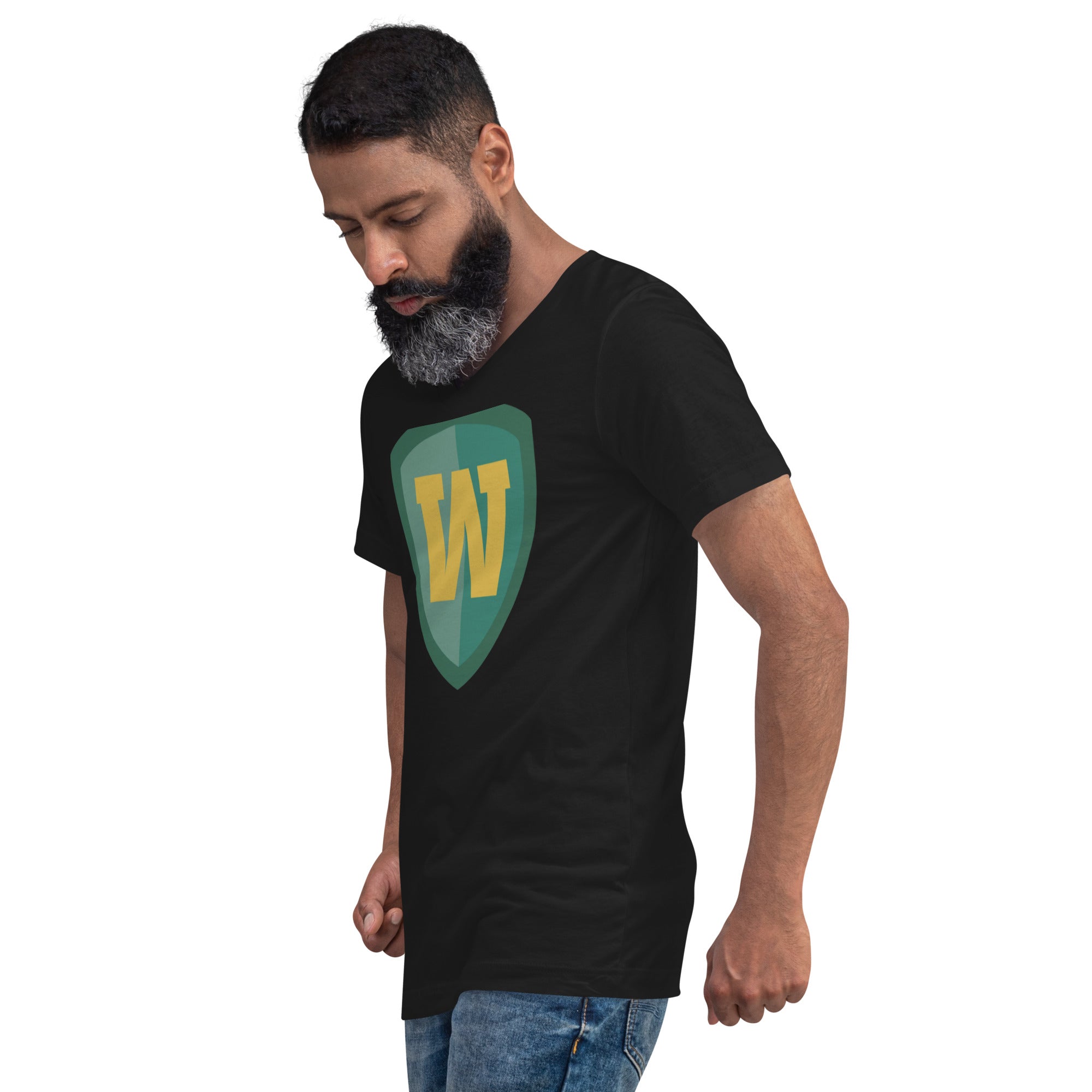 Warriors Unisex Short Sleeve V-Neck T-Shirt – Lightweight, Breathable Fabric, Trendy Design for Casual Outings, Perfect for Gym & Sports