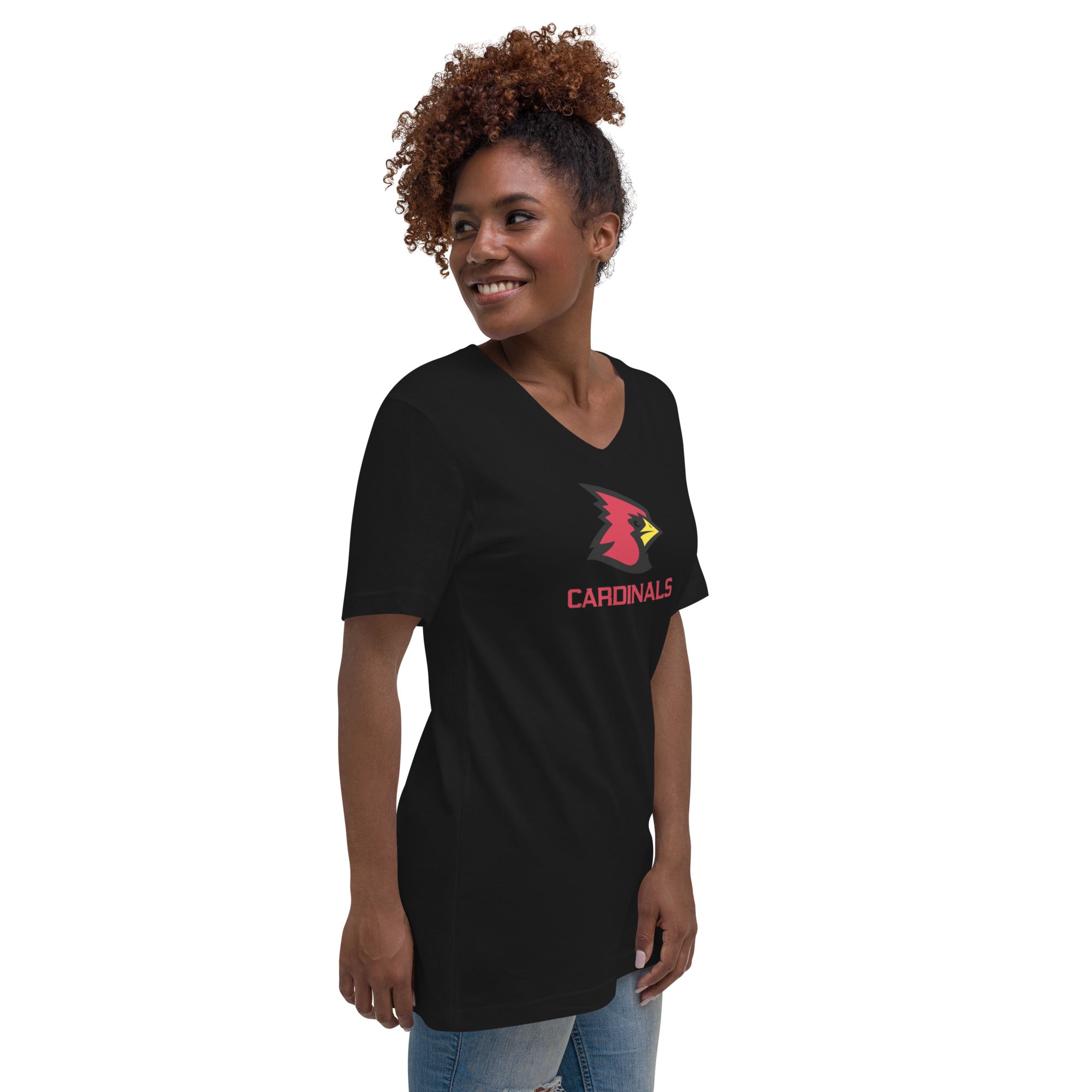 Cardinals Unisex Short Sleeve V-Neck T-Shirt – Lightweight, Breathable Fabric, Trendy Design for Casual Outings, Perfect for Gym & Sports