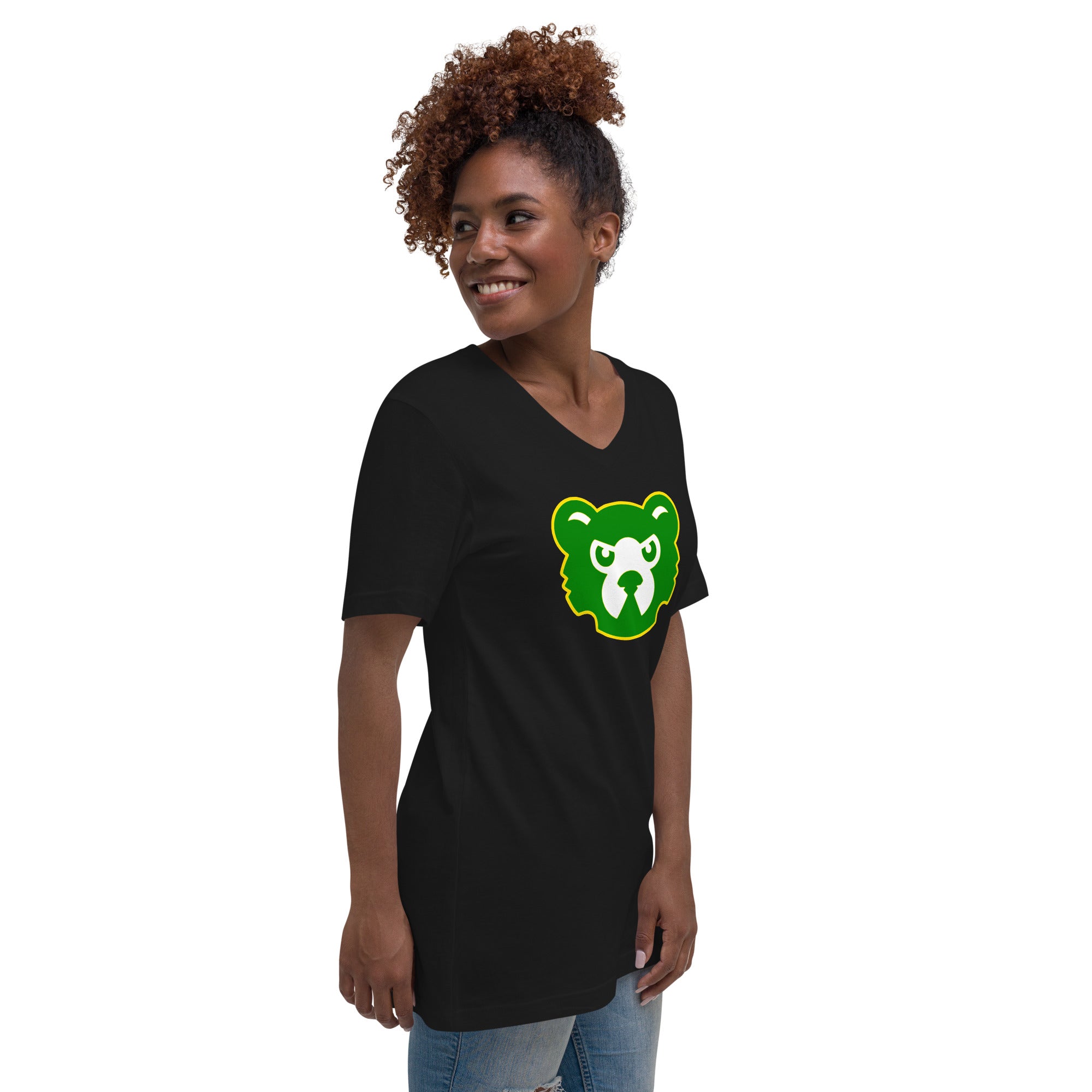 Green Cougar Unisex Short Sleeve V-Neck T-Shirt