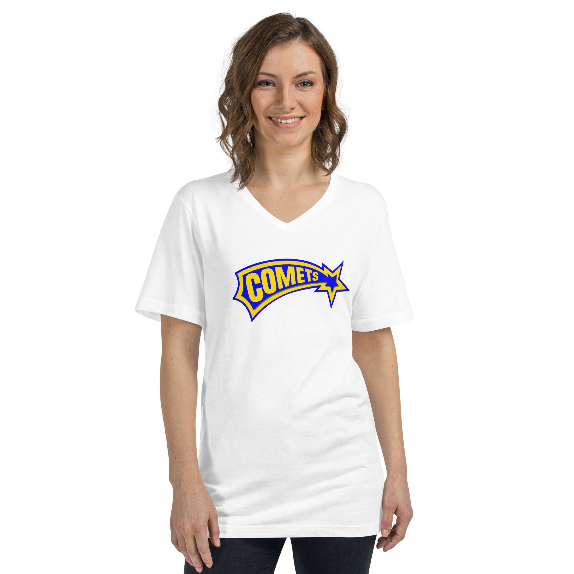 Comets Unisex Short Sleeve V-Neck T-Shirt