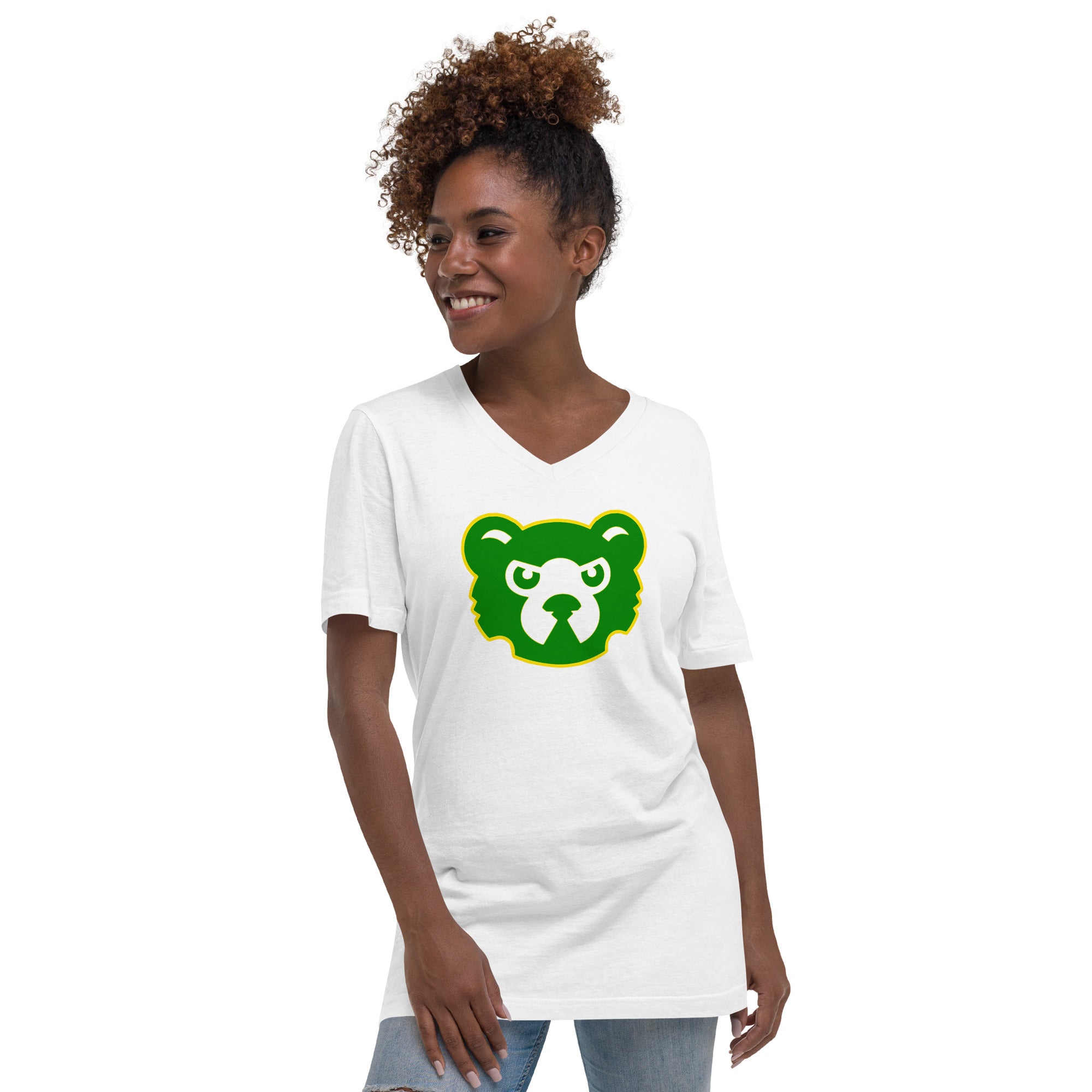 Green Cougar Unisex Short Sleeve V-Neck T-Shirt