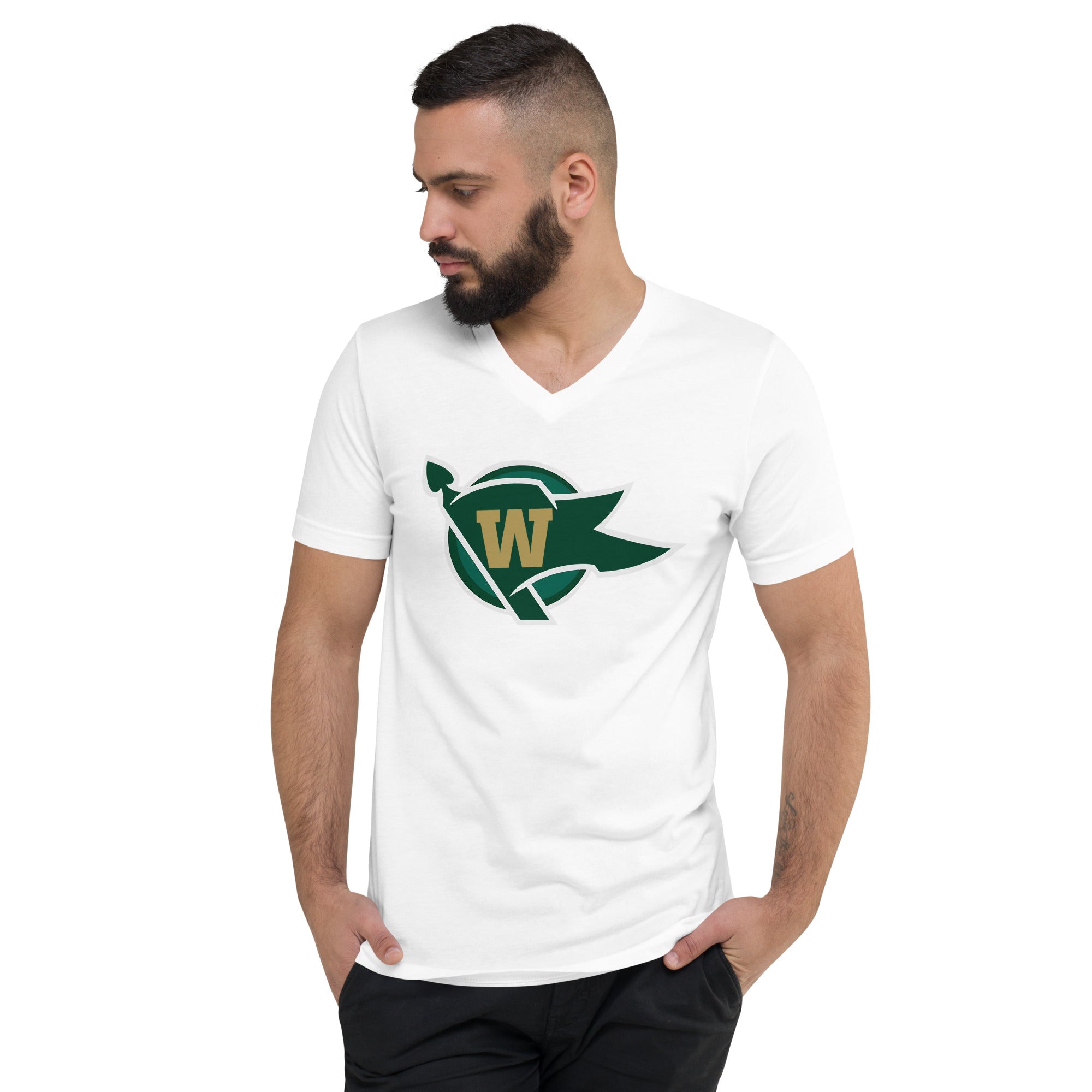 Warriors Unisex Short Sleeve V-Neck T-Shirt – Lightweight, Breathable Fabric, Trendy Design for Casual Outings, Perfect for Gym & Sports