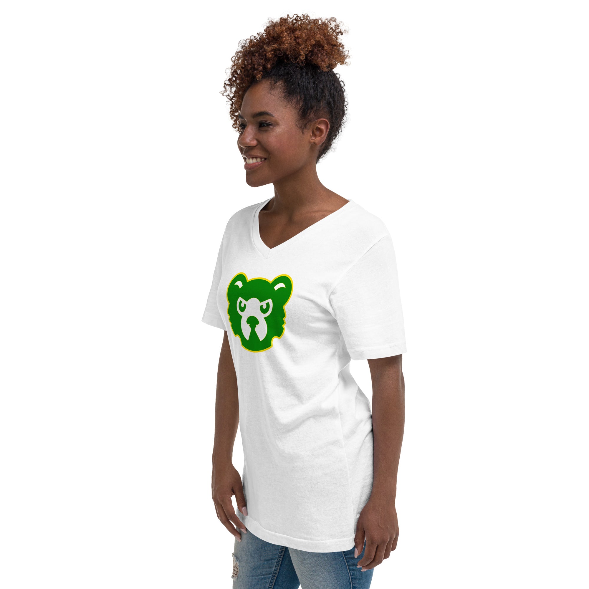 Green Cougar Unisex Short Sleeve V-Neck T-Shirt