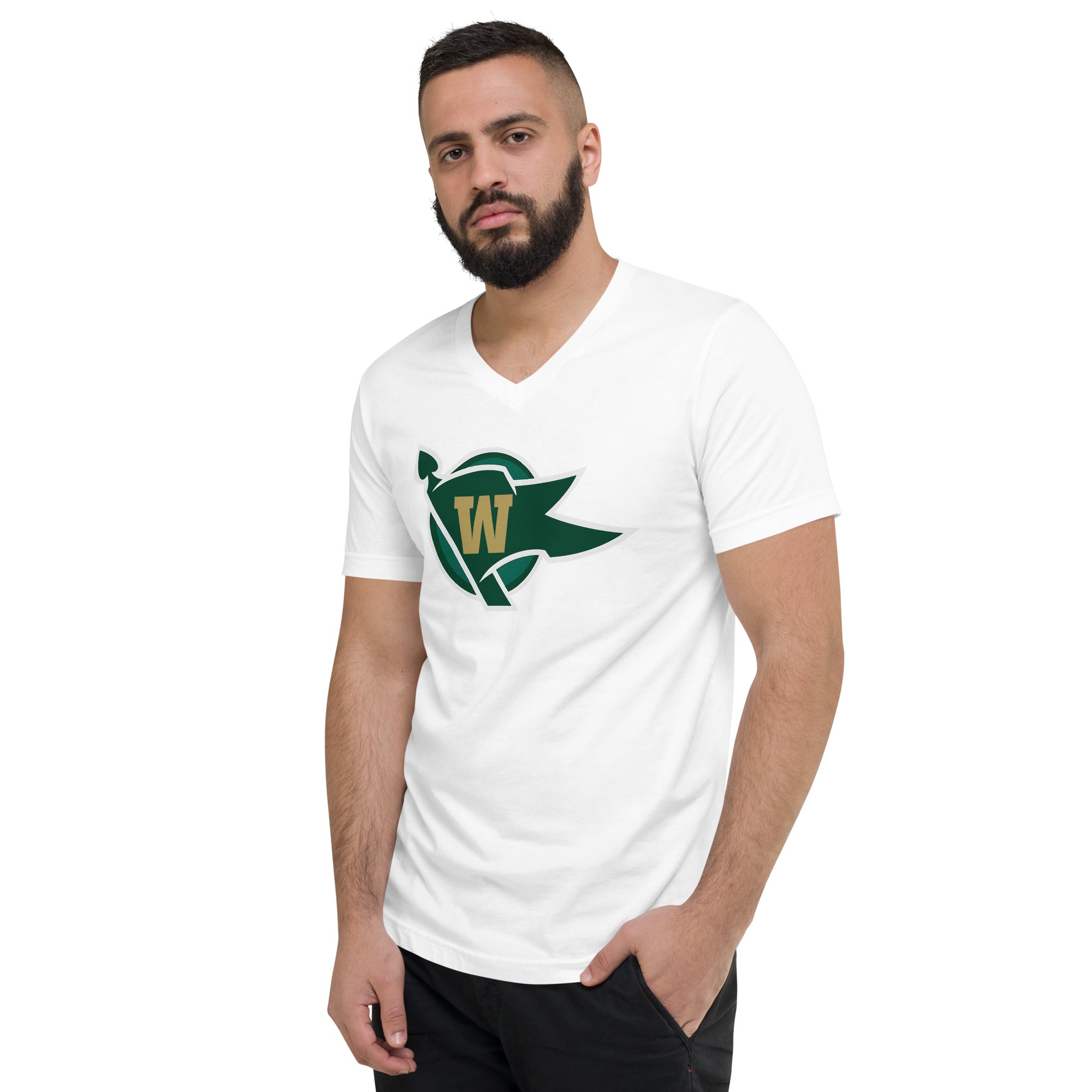 Warriors Unisex Short Sleeve V-Neck T-Shirt – Lightweight, Breathable Fabric, Trendy Design for Casual Outings, Perfect for Gym & Sports