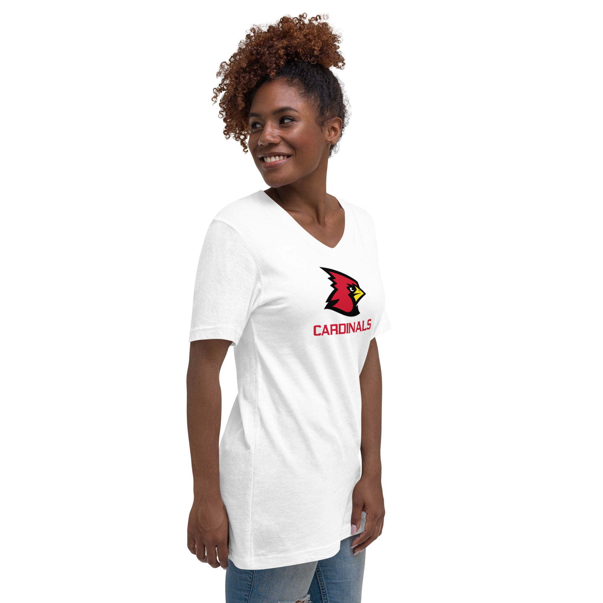 Cardinals Unisex Short Sleeve V-Neck T-Shirt – Lightweight, Breathable Fabric, Trendy Design for Casual Outings, Perfect for Gym & Sports