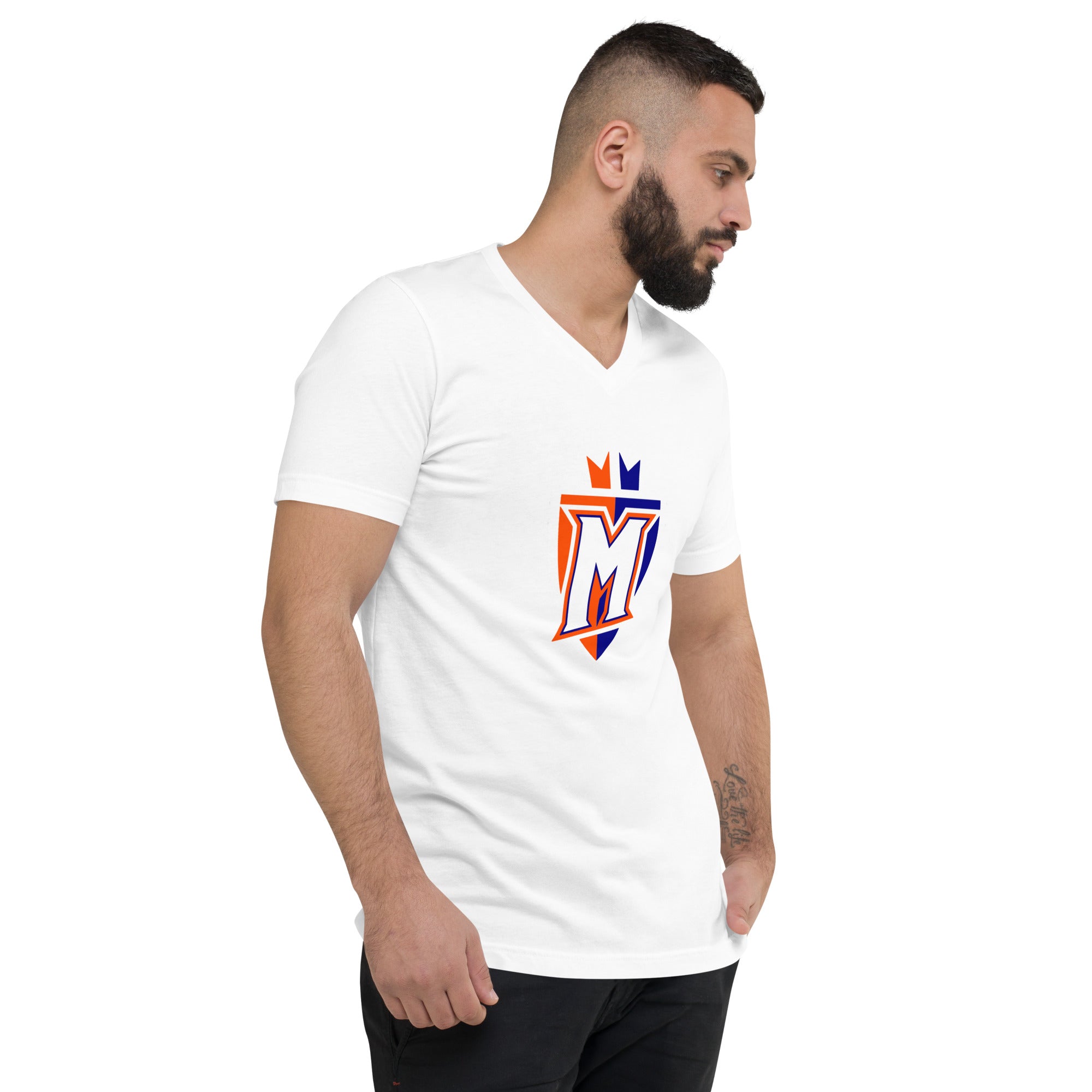 Monarchs Unisex Short Sleeve V-Neck T-Shirt – Lightweight, Breathable Fabric, Trendy Design for Casual Outings, Perfect for Gym & Sports